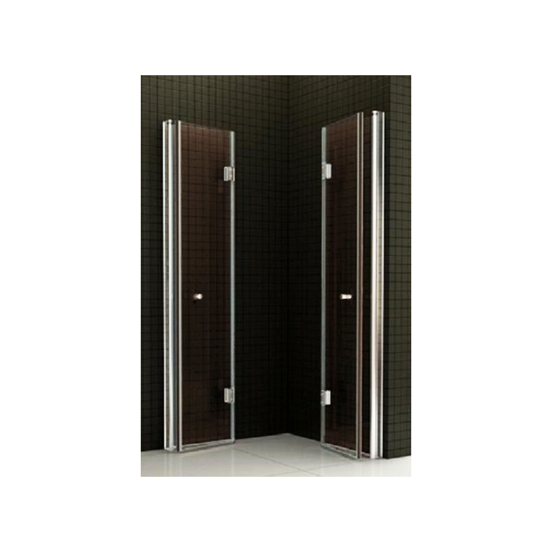 Elegancka kabina prysznicowa 90x90 Foldex z brązowym szkłem - luksus w Twojej łazience!