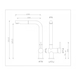 Bateria kuchenna LUNA Beżowa Granit z Nowoczesną Wyciąganą Wylewką, Ekonomiczna i Cicha