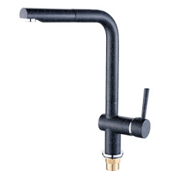 Elegancka Bateria LUNA Czarna z Wyciąganą Wylewką - Styl i Funkcjonalność w Twojej Kuchni