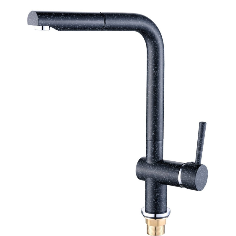 Elegancka Bateria LUNA Czarna z Wyciąganą Wylewką - Styl i Funkcjonalność w Twojej Kuchni