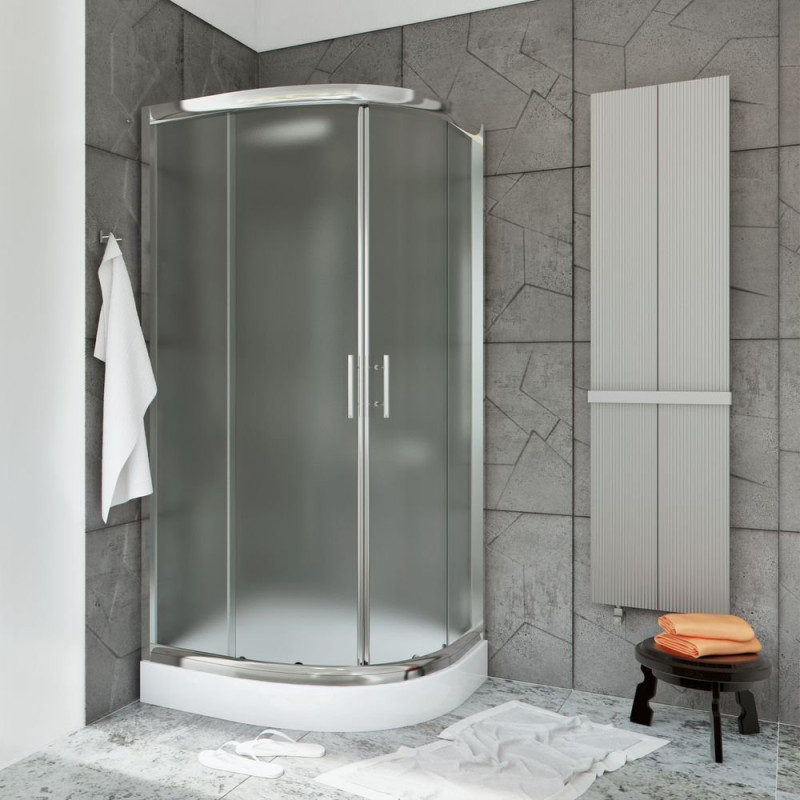 Elegancka Kabina Prysznicowa Sigma 80 Chrom z Szkłem Chinchila