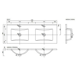 Trwała i Stylowa Umywalka Plan 120, Dwukomorowa do Szafki - Ostatnia Szansa na Zakup!