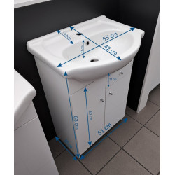 Funkcjonalna Szafka Łazienkowa z Umywalką TAMPA 55 - Styl i Praktyczność W Jednym