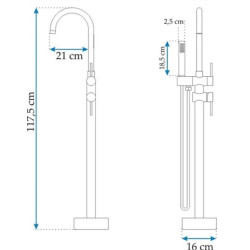 Luksusowa Bateria Podłogowa LUNGO ORTIS Chrom do Wanny - Elegancja i Styl