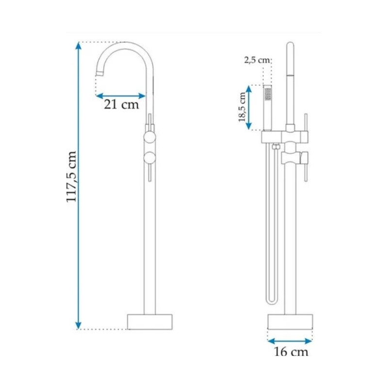 Luksusowa Bateria Podłogowa LUNGO ORTIS Chrom do Wanny - Elegancja i Styl