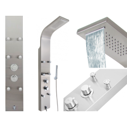 Luksusowy Panel Hydromasażu Mauritius ze Stali Nierdzewnej z Kaskadą