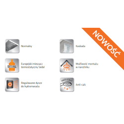 Luksusowy Panel Hydromasażu Mauritius ze Stali Nierdzewnej z Kaskadą