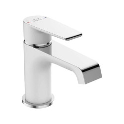 Elegancka Bateria Umywalkowa LARGO Biało-Chrom z Systemem Klik-Klak