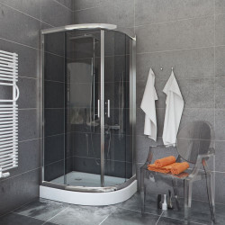 Sigma 80 Chromowana Kabina z Szkłem Grafitowym - Nowoczesny Styl w Twojej Łazience!
