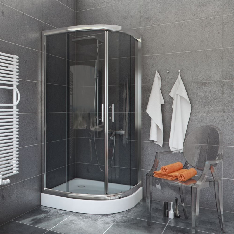 Sigma 80 Chromowana Kabina z Szkłem Grafitowym - Nowoczesny Styl w Twojej Łazience!