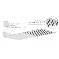 Ekskluzywny Zestaw Podtynkowy Niro 3: Deszczownica Extra Slim z Baterią