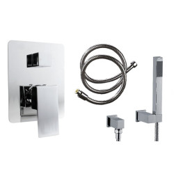 Ekskluzywny Zestaw Podtynkowy Niro 3: Deszczownica Extra Slim z Baterią