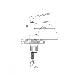 Elegancka Bateria Bidetowa Invena DOKOS z Korkiem - Biały/Chrom Design