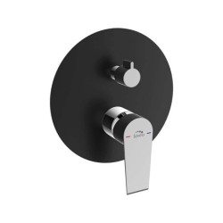 Laveo Largo bateria natryskowa podtynkowa czarna/chrom