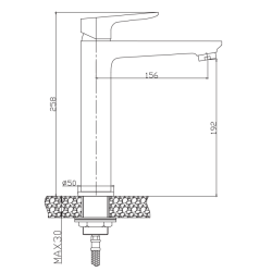 Elegancka Bateria Umywalkowa Dokos Wysoka Chromowana BU-19-W01