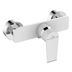 Elegancka Bateria Natryskowa LARGO, Chrom/Biała, Jednouchwytowa, Ścienna, 8 lat Gwarancji