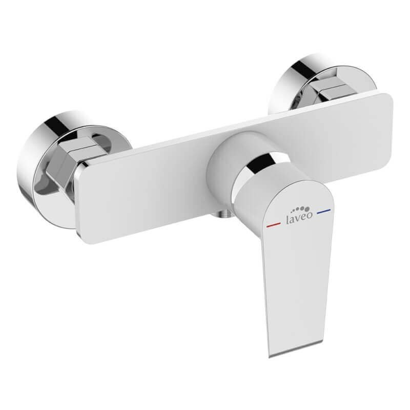 Elegancka Bateria Natryskowa LARGO, Chrom/Biała, Jednouchwytowa, Ścienna, 8 lat Gwarancji