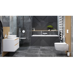 Ronity 50S umywalka nablatowa 50x38 cm owalna z otworem na baterię, biały połysk