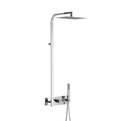 Krotos zestaw prysznicowy podtynkowy z deszczownicą 20x30 cm, termostatyczny, chrom
