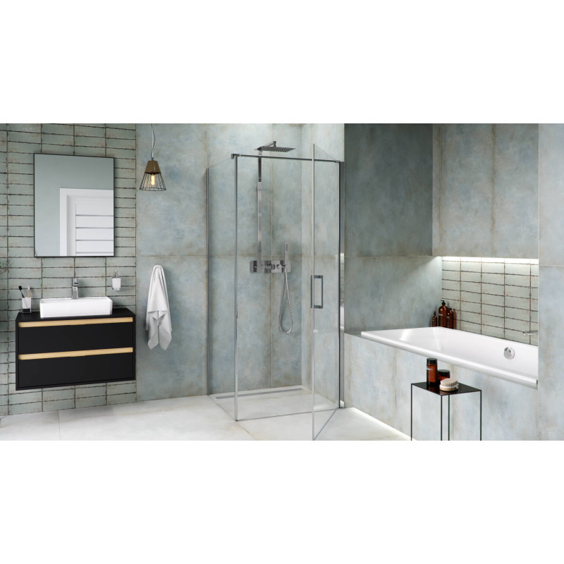 Krotos zestaw prysznicowy podtynkowy z deszczownicą 20x30 cm, termostatyczny, chrom