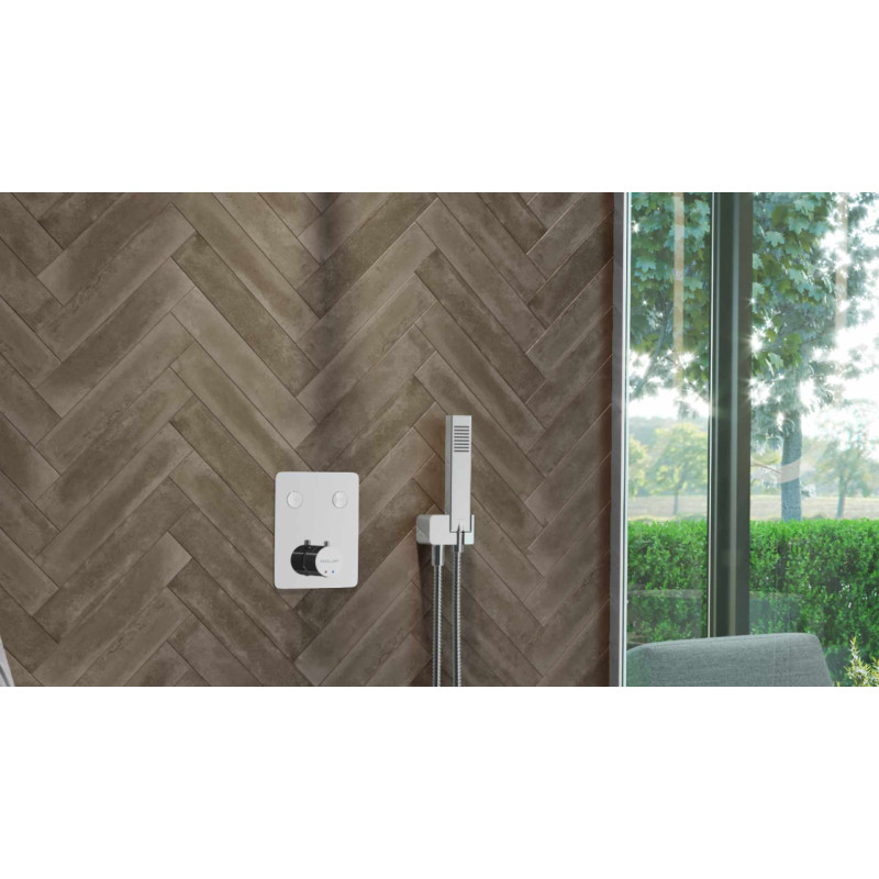 Krotos bateria prysznicowo-wannowa podtynkowa 2 funkcyjna, termostatyczna, chrom