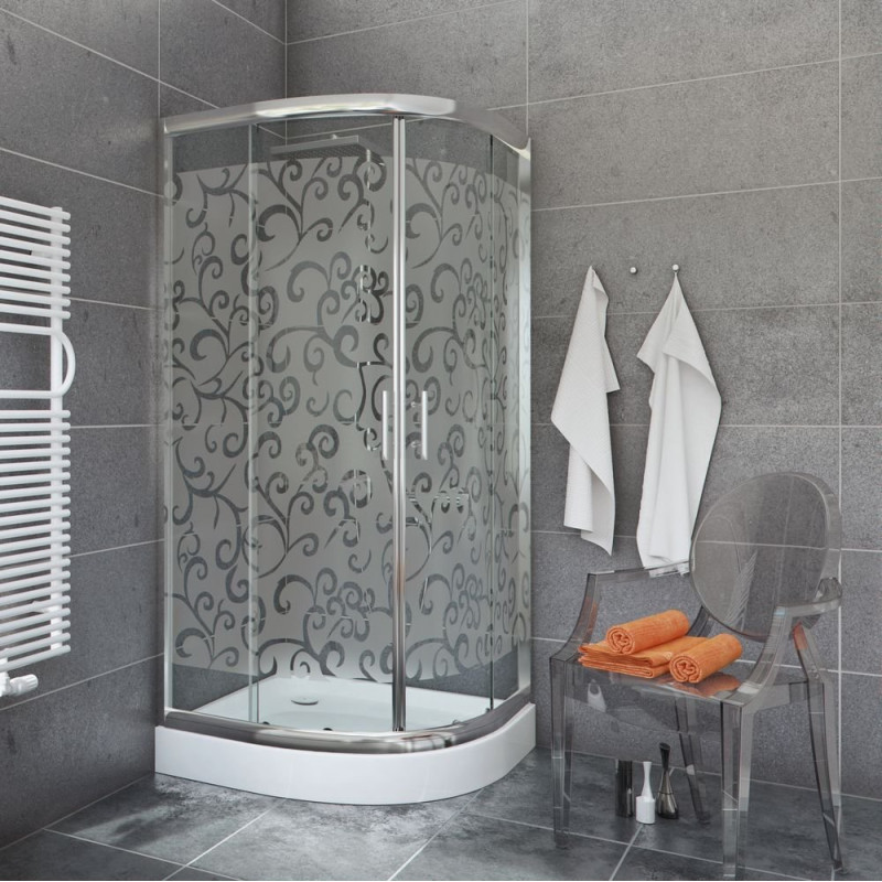 Elegancka Kabina Prysznicowa Sigma 80 w Chromie z Szkłem Bluszczowym