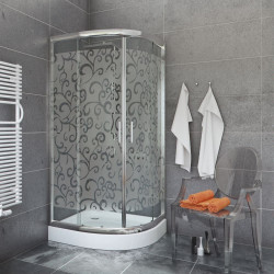 Elegancka Kabina Prysznicowa Sigma z Chromowaną Ramą - Szkło Bluszcz, Model BK002/3/A3