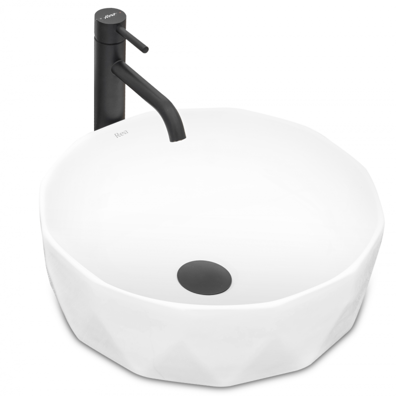 Nowoczesna umywalka ceramiczna Vista 41x41 nablatowa - styl i funkcjonalność