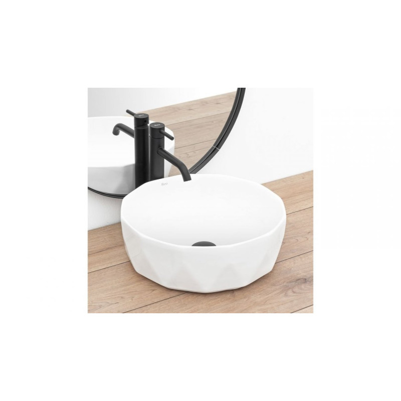 Nowoczesna umywalka ceramiczna Vista 41x41 nablatowa - styl i funkcjonalność