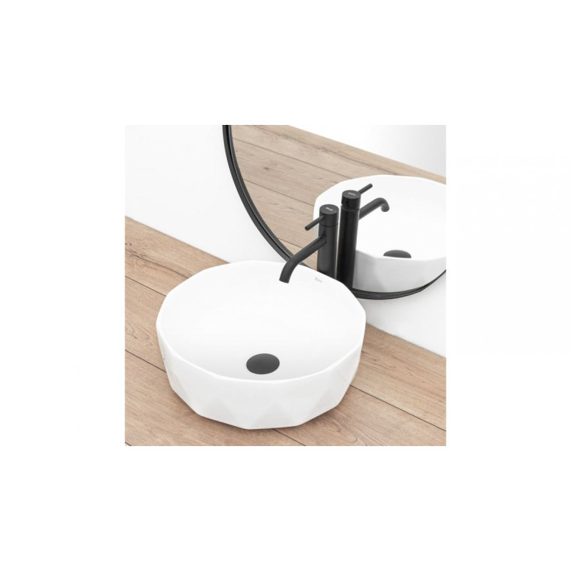 Nowoczesna umywalka ceramiczna Vista 41x41 nablatowa - styl i funkcjonalność