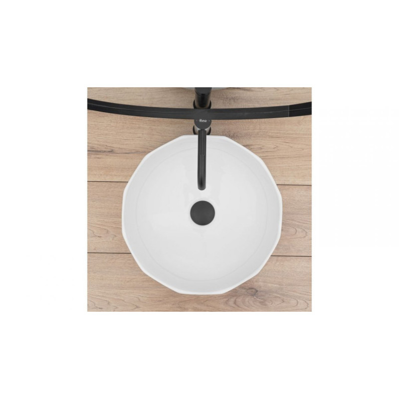 Nowoczesna umywalka ceramiczna Vista 41x41 nablatowa - styl i funkcjonalność