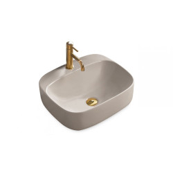 Elegancka Umywalka Ceramiczna Nablatowa Luiza Grey MAT 50x42 - Nowoczesny Design