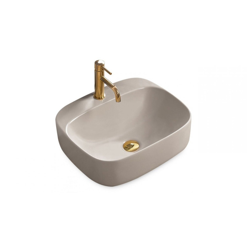 Elegancka Umywalka Ceramiczna Nablatowa Luiza Grey MAT 50x42 - Nowoczesny Design