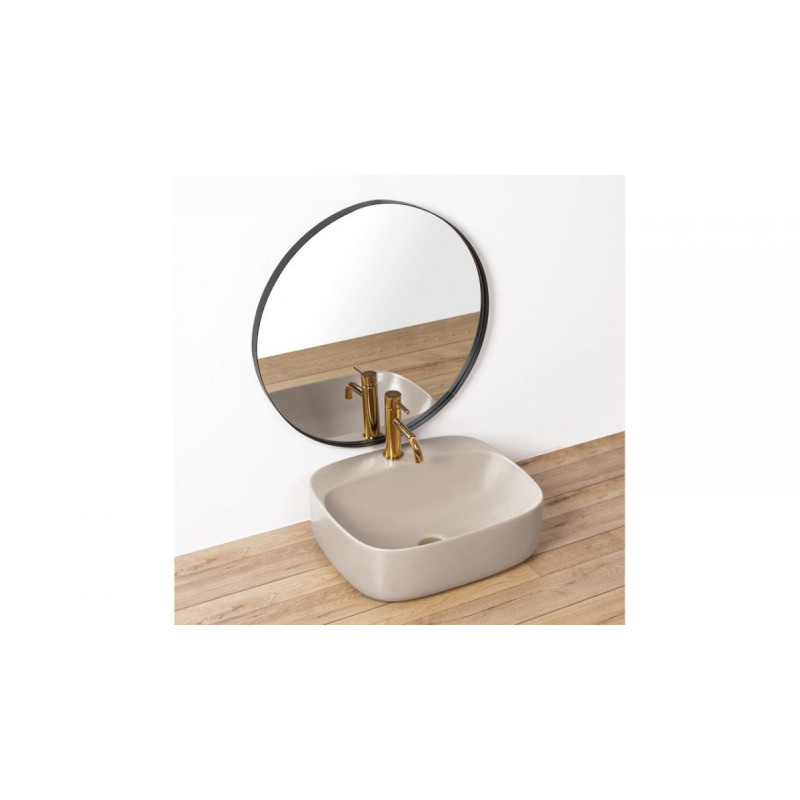 Elegancka Umywalka Ceramiczna Nablatowa Luiza Grey MAT 50x42 - Nowoczesny Design