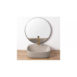 Elegancka Umywalka Ceramiczna Nablatowa Luiza Grey MAT 50x42 - Nowoczesny Design