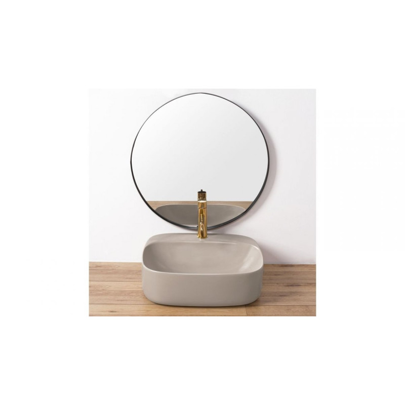 Elegancka Umywalka Ceramiczna Nablatowa Luiza Grey MAT 50x42 - Nowoczesny Design