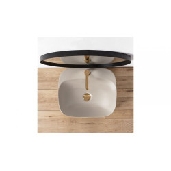 Elegancka Umywalka Ceramiczna Nablatowa Luiza Grey MAT 50x42 - Nowoczesny Design