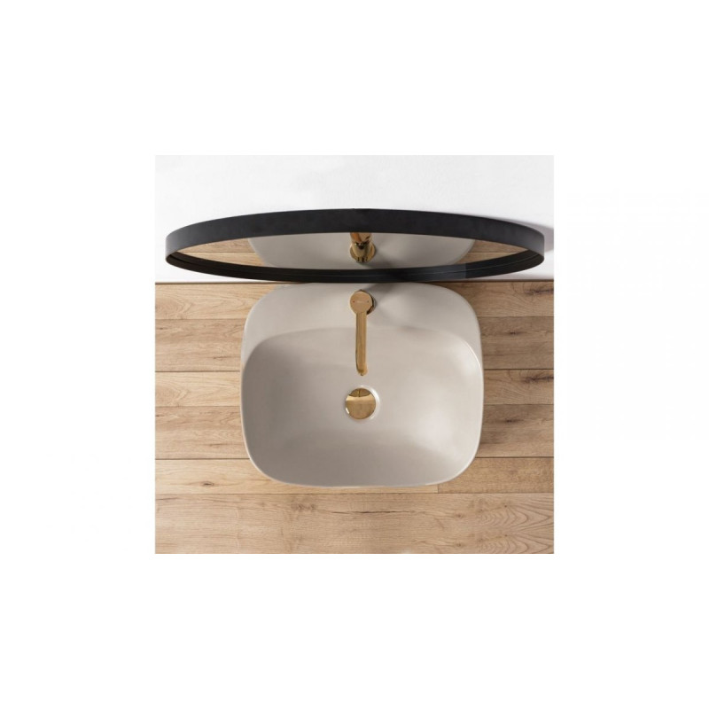 Elegancka Umywalka Ceramiczna Nablatowa Luiza Grey MAT 50x42 - Nowoczesny Design