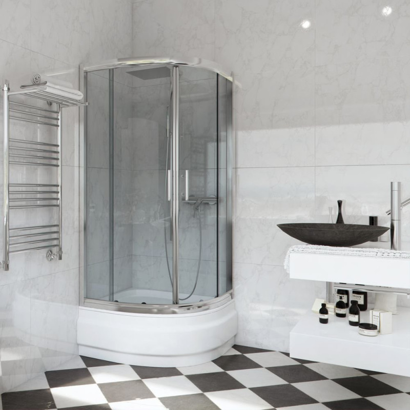 Nowoczesna kabina prysznicowa Sigma 90 – elegancja w grafitowym szkle i chromowanej oprawie