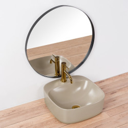 Elegancka Szara Umywalka Nablatowa Luiza MAT 42x42 - Nowoczesność i Styl w Twojej Łazience