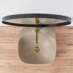 Elegancka Szara Umywalka Nablatowa Luiza MAT 42x42 - Nowoczesność i Styl w Twojej Łazience