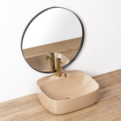 Elegancka umywalka ceramiczna Luiza Beige MAT 50x42 - styl i funkcjonalność