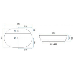 Nowoczesna Umywalka Nablatowa AURA 61 - Elegancja i Styl w Twojej Łazience