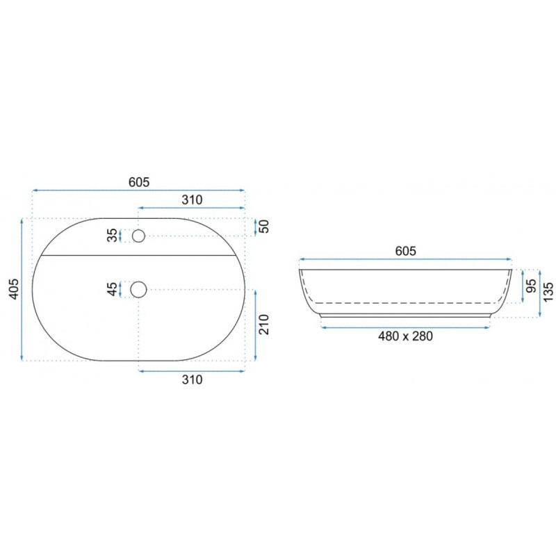 Nowoczesna Umywalka Nablatowa AURA 61 - Elegancja i Styl w Twojej Łazience