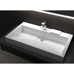 Elegancka Umywalka Goya z Konglomeratu, Biała 100x46 - Stylowy Akcent w Twojej Łazience