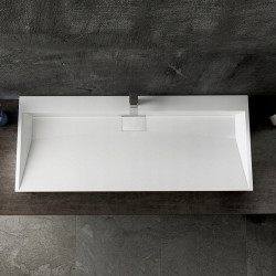 Elegancka Umywalka Goya z Konglomeratu, Biała 100x46 - Stylowy Akcent w Twojej Łazience