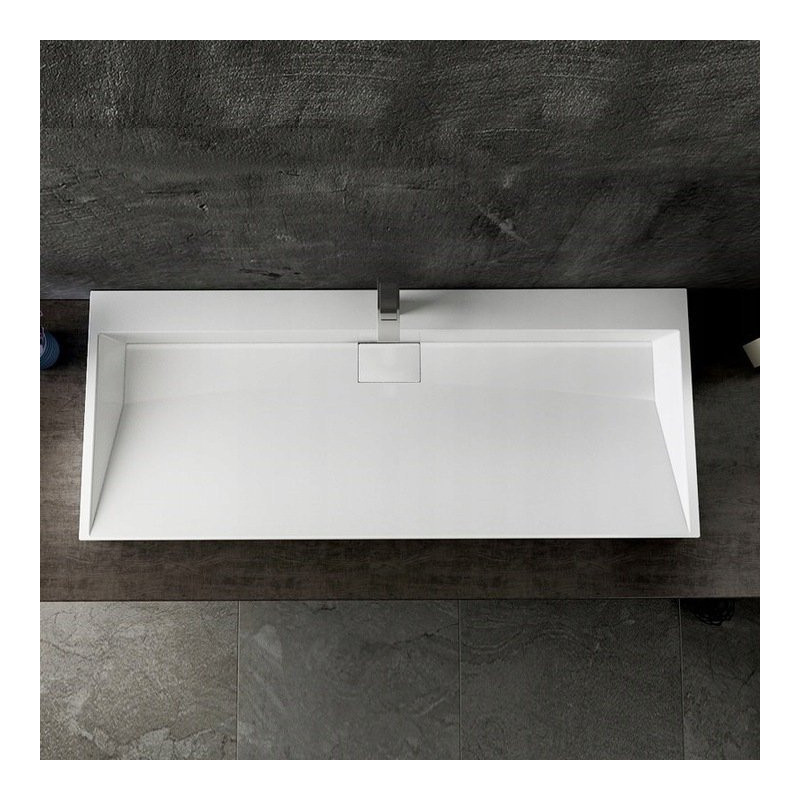 Elegancka Umywalka Goya z Konglomeratu, Biała 100x46 - Stylowy Akcent w Twojej Łazience