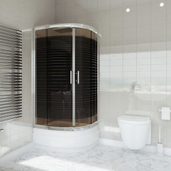 Ekskluzywna Kabina Prysznicowa Sigma 90 Chrom, Eleganckie Brązowe Szkło z Dekoracyjnymi Paskami