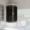 Ekskluzywna Kabina Prysznicowa Sigma 90 Chrom, Eleganckie Brązowe Szkło z Dekoracyjnymi Paskami