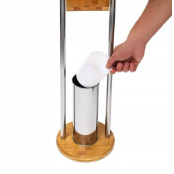 Elegancki Stojak na Papier Toaletowy - Chromowany Bambus, Model REA HOM-07500